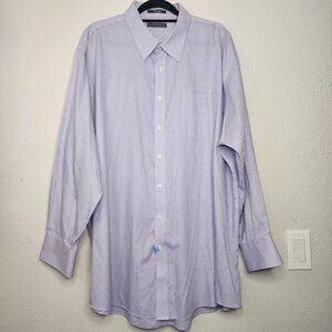 Damon Dress Shirt Mens 3XL XXXL BIG 19 34/35 Lt blue and pink long sleeve button